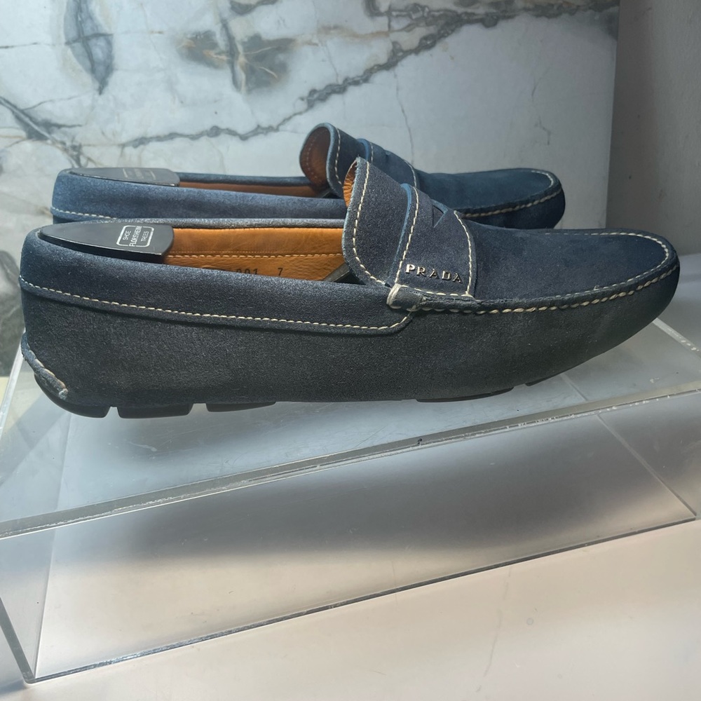 PRADA men’s loafers suede sz 7 made in italy - Picture 2 of 16